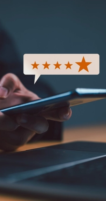 Five-star rating on smartphone customer review