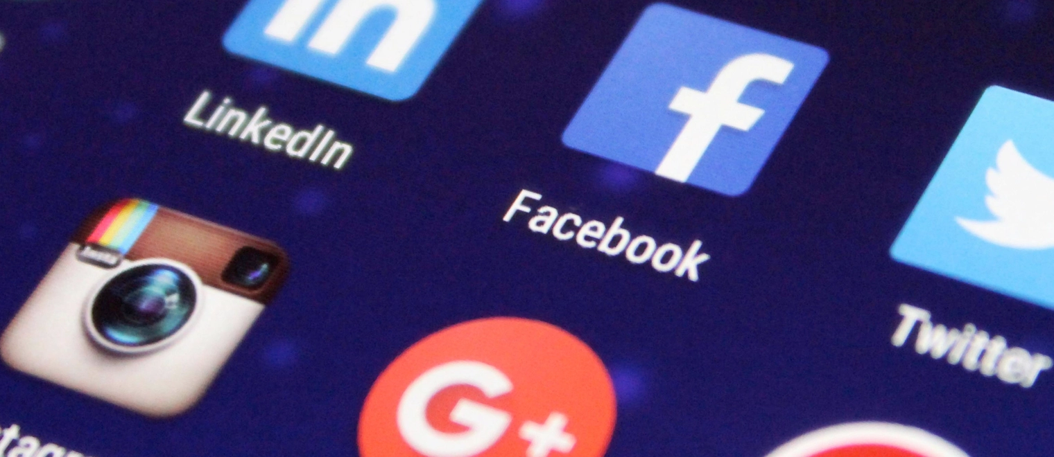 Social media icons on a mobile screen