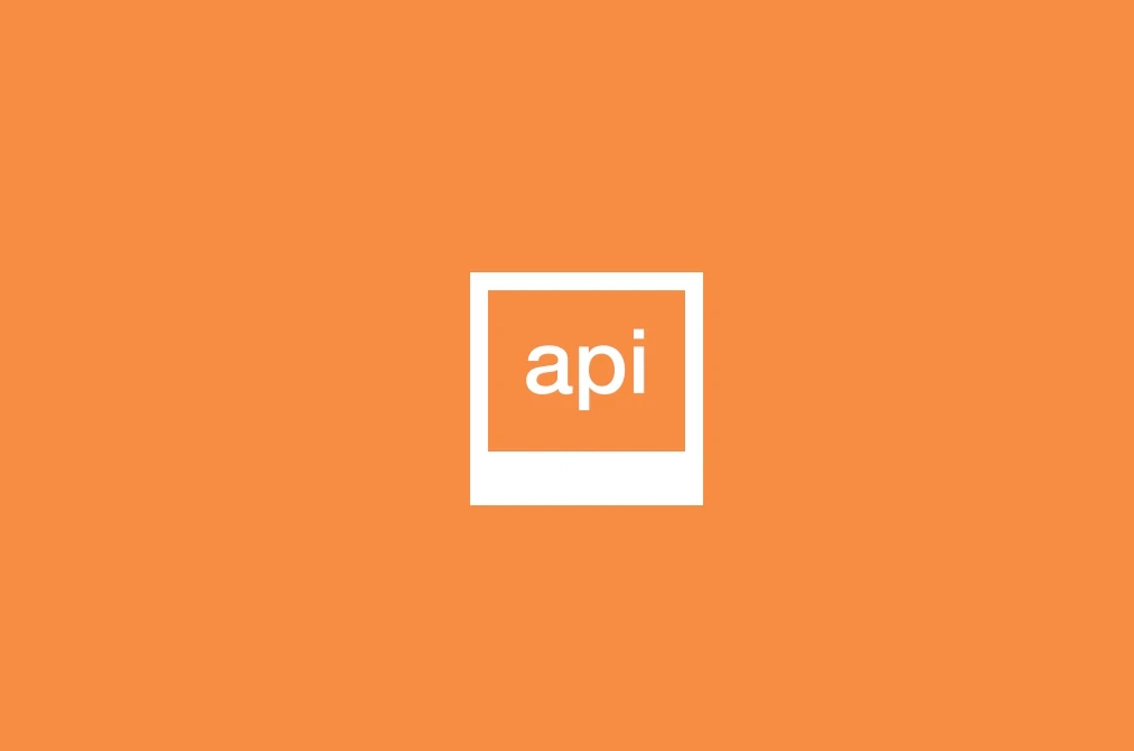 Orange background with white API text logo.